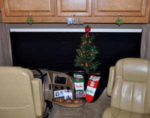 Christmas Tree, Stockings and Xmas Decorations on Motorhome, Montgomery, AL 2012-12-09