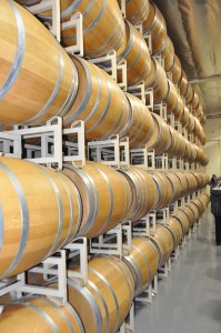 Oak barrels used for aging red wines (there are 3,500 in total, 20% of which are replaced every year)