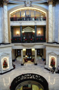 The Governor’s office sits on the third floor above the open second floor rotunda