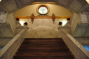 State Capitol (Stain Glass on Stairway to Fourth Floor), Jackson, MS - 2013-12-11