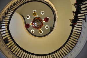 State Capitol (West Entrance - Spiral Staircase - Looking Up from 1st  Floor), Montgomery, AL - 2013-12-09