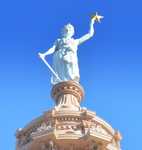 State House (Goddess of LIberty Statue atop the Dome - b), Austin, TX - 2013-12-16