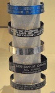 Memorial Bracelets from the families of captured and killed service members