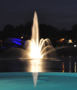 Evening Fountain (b), Naples Motorcoach Resort, Naples FL - 2014-02-22