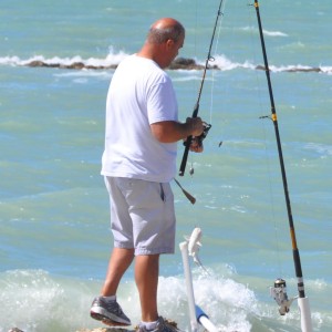 Fisherman and His Catch, South Marco Beach, Marco Island, FL - 2014-02-15