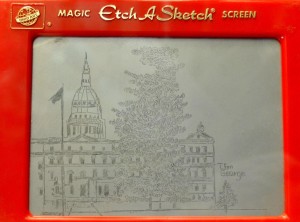 State Capitol (Etch-a-Sketch of State Capitol), Lansing, MI - 2104-07-20