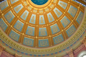 State Capitol (Rotunda Dome - Interior - f), Lansing, MI - 2104-07-20 - Copy