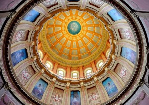 State Capitol (Rotunda Dome - Interior from 3rd Floor), Lansing, MI - 2104-07-20 - Copy