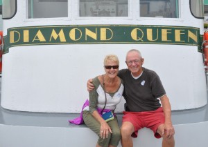 2014-08-01 - Debbie and Dick on Bow of Diamond Queen, Delaware River, Detroit, MI - 2104-08-01