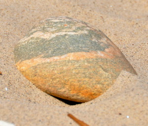 Multi-colored Rock (a) on the Beach on Lake Superior, Muskallonge State Park, MI - 2014-08-09