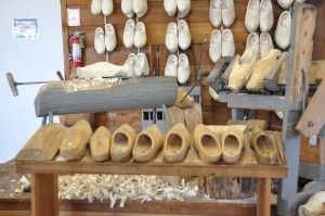 Traditional wooden shoe making