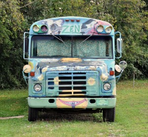 Blue [School] Bus (a), Pegasus Farm Campground, Elkin, WV - 2014-09-06
