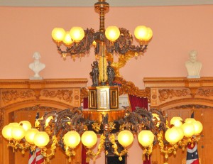 Chandeliers (identical ones hang in the Senate Chamber)