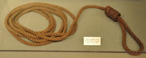 The noose allegedly used to hang John Brown after his abortive raid on the arsenal at Harper’s Ferry.