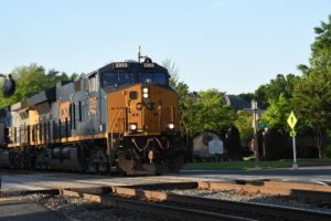 CSX Train (c) Roaring thru Downtown Ashland, VA - 2016-05-13