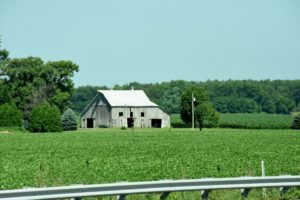 Barn and Corn Field, Along I-65 - Northwestern Indiana - 2016-06-25