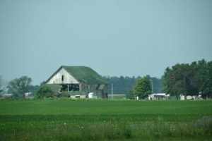 Collapsed Barn and Corn Fields, Eastern Indiana - 2106-06-23