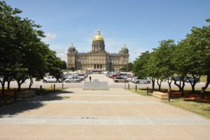 Iowa State Capitol from the World War II Memorial, Des Moines, IA - 2016-06-30