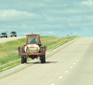 Tractor ''Cruising'' Down US-151, Iowa  - 2016-06-28