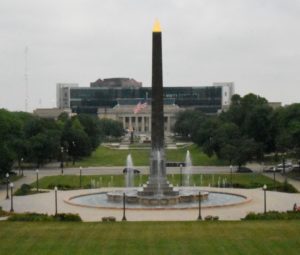 Veterans Memorial Plaza 100-foot Obelisk (a), Indianapolis, IN - 2016-06-24