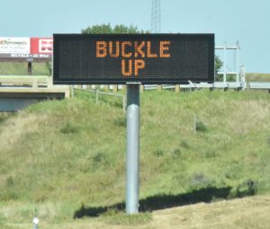 Buckle Up (sign) off I-94, Western North Dakota - 2016-07-08