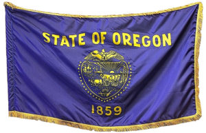 Oregon State Capitol (Front of Oregon State Flag), Salem, OR - 2016-07-29