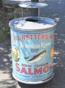Salmon Can Shaped Trash Cans (a) - Astoria, OR - 2016-07-26