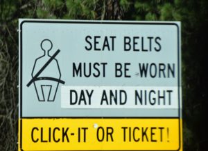 Seat Belt (Day and Night) Sign, I-90, West of Ellensburg, WA - 2016-07-19