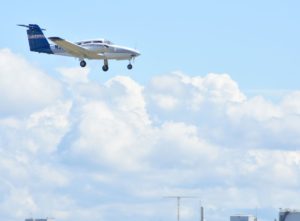 Small Private Plane on Approach, Paine Field, Everett, WA - 2016-07-20