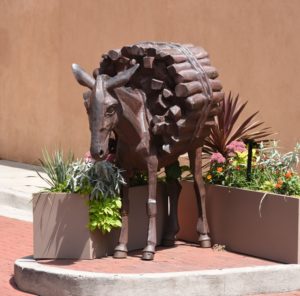 Donkey Bearing a Load of Wood Sculpture, Santa Fe, NM - 2016-08-22