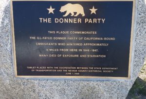 Donner Party Plaque, Summit of Donner Pass (7,247'), I-80 Eastbound, CA - 2016-08-07