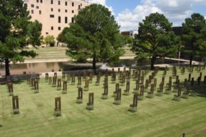 Oklahoma City National Memorial (Field of Empty Chairs - h), Oklaoma City, OI - 2016-08-25