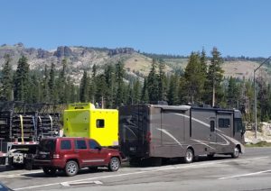 Our Motorhome, Summit of Donner Pass (7,247'), I-80 Eastbound, CA - 2016-08-07