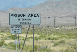 Prison Area Sign, I-80, NV - 2016-08-09