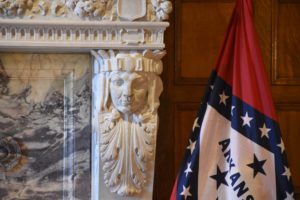 State Capitol (Governor's Reception Room - Fireplace Carving - Native Americans), Little Rock, AR - 2016-08-29
