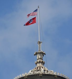 Tennessee State Capitol (US and Tennessee Flags - a), Nashville, TN - 2016-09-01