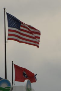 US and Tennessee State Flags, I-40, Eastern Tennessee - 2016-09-01